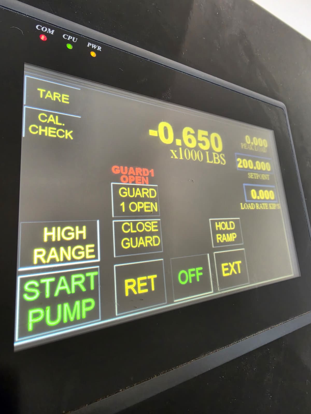 Digital weight indicator and load-test control panel